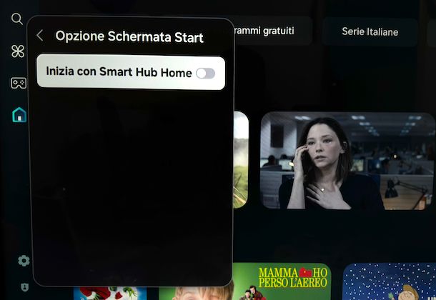 Togliere barra app accensione Smart TV Samsung