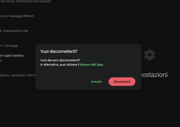Disconnessione WhatsApp Web
