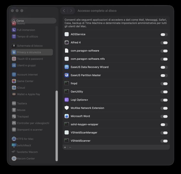 Installazione McAfee macOS