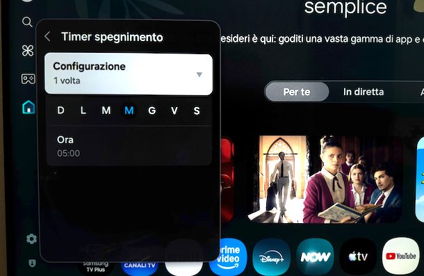 Metter timer spegnimento Smart TV Samsung