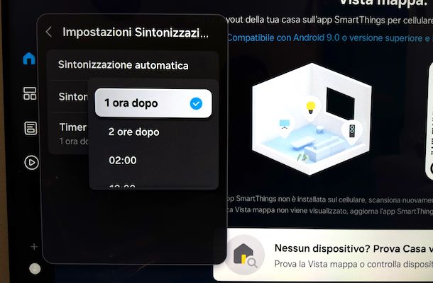 Mettere timer sintonizzazione automatica Smart TV Samsung