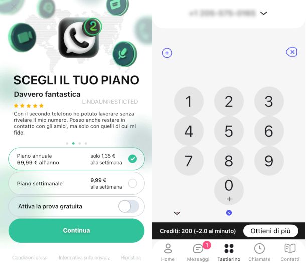 schermate app 2Number