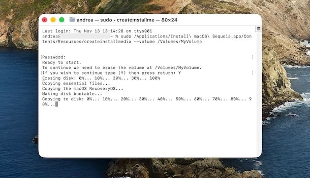 Installare macOS da terminale
