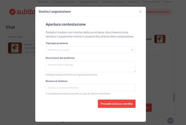 Aprire contestazione su Subito come venditore