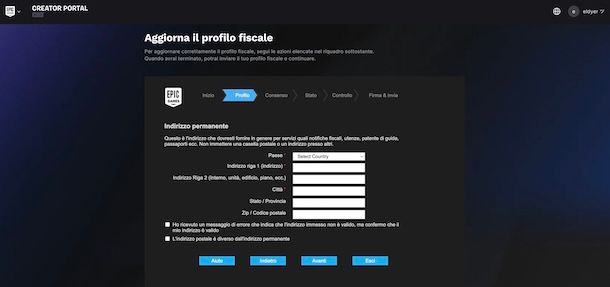 Modulo programma creatori Fortnite