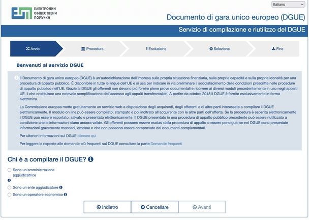 Compilare DGUE online