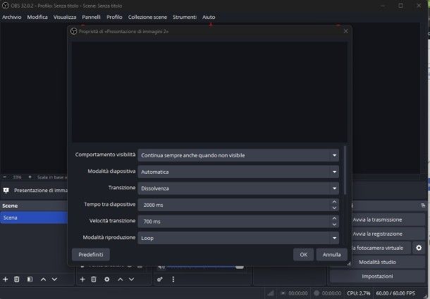 Presentazione su OBS