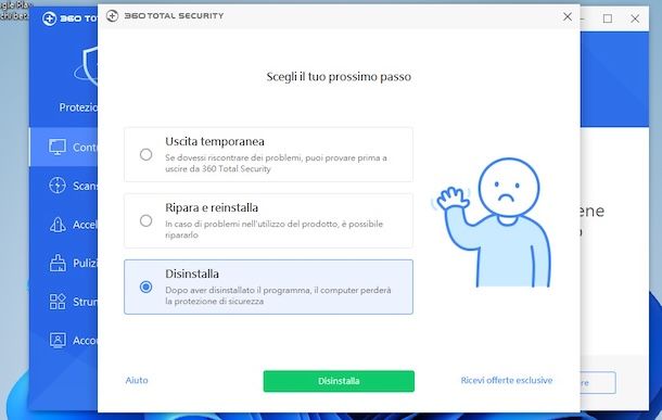 Disinstallare 360 Total Security