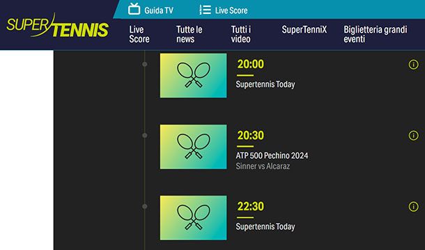 Sinner Alcaraz su Supertennis