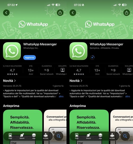 Aggiornare app WhatsApp iOS