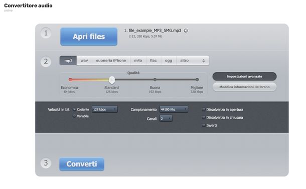 Convertitore audio 123apps