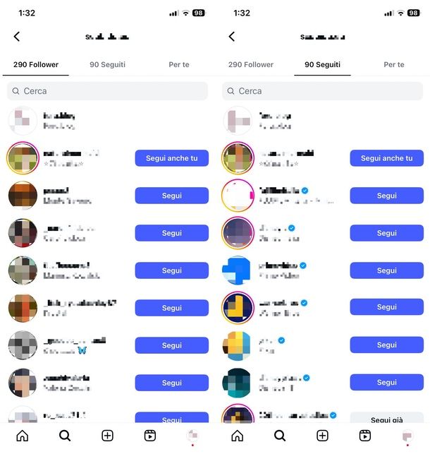 lista Follower e Seguiti Instagram