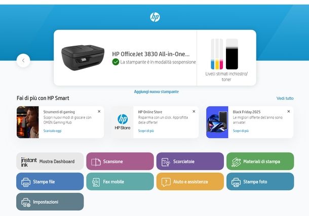 Controllare livello inchiostro app HP Smart Windows