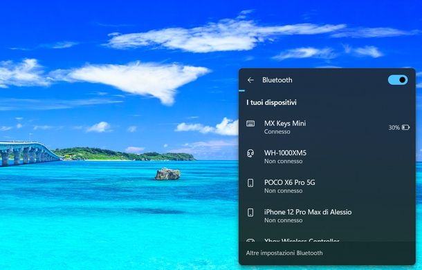 Verificare percentuale batteria mouse Windows