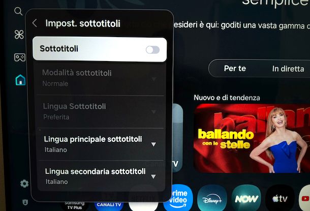 Togliere sottotitoli Smart TV Samsung