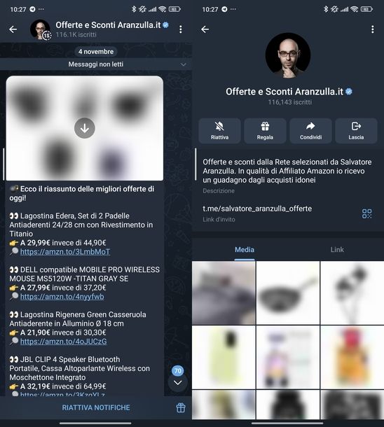 Verificare badge Telegram Android