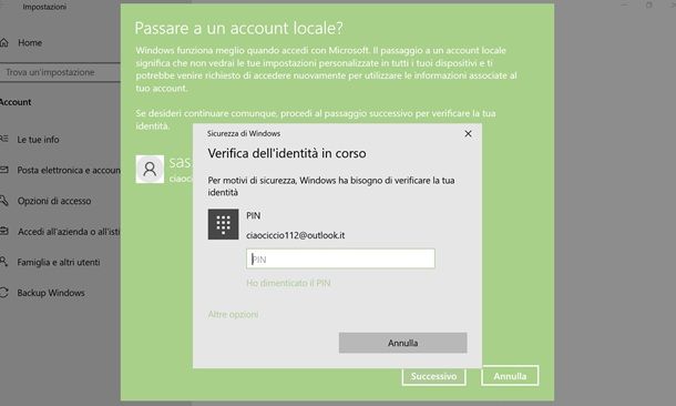 Come cambiare nome utente Windows 10