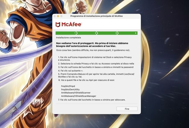 Installazione McAfee macOS