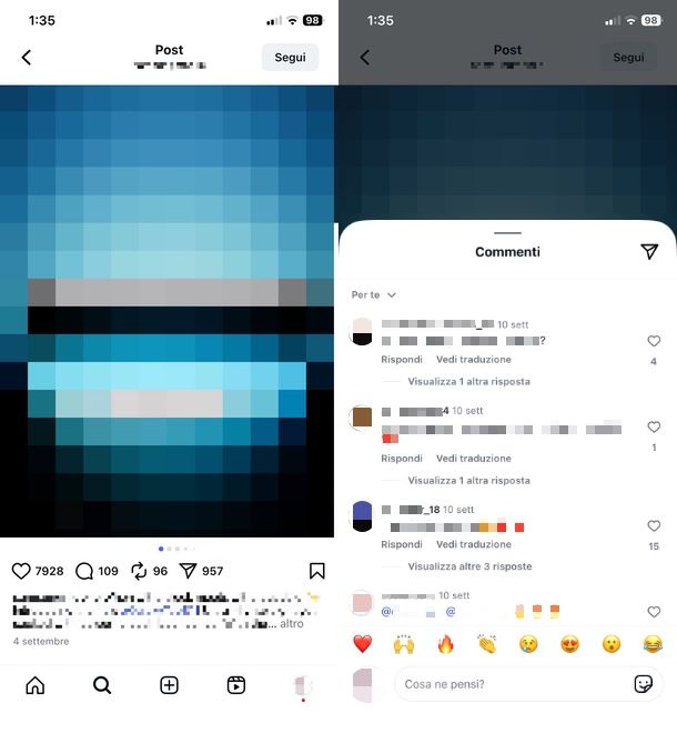 Analizzare commenti Instagram