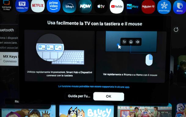 Attivare Bluetooth TV Samsung tastiera