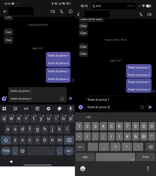 Andare a capo su Teams app