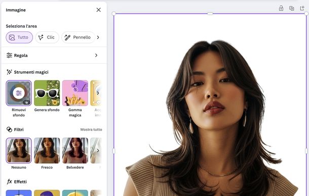 Mettere sfondo trasparente Canva Web