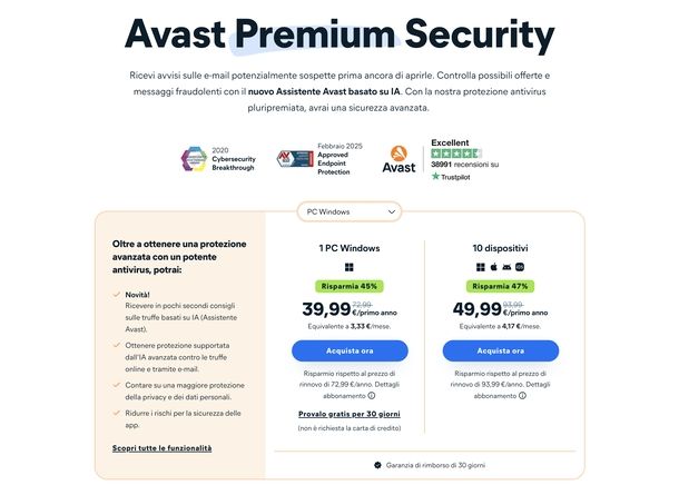 Scaricare Avast antivirus gratis Windows