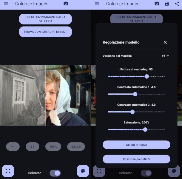 schermate app Colorize Images