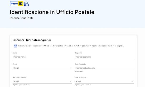 Come si fa lo SPID in Posta