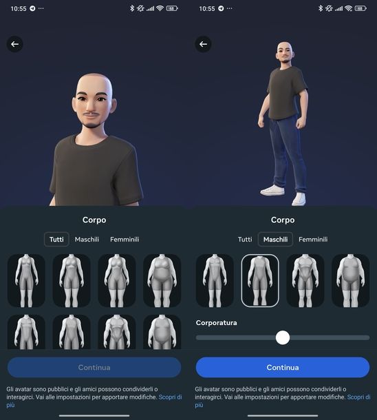 Creare avatar per WhatsApp Android
