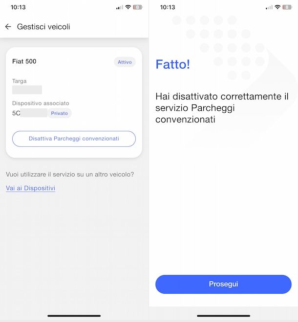 Disattivare UnipolMove per parcheggio