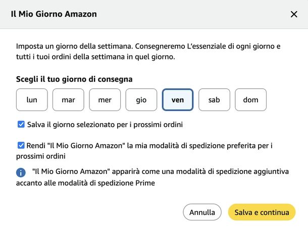 Consegna Il Mio Giorno Amazon Prime
