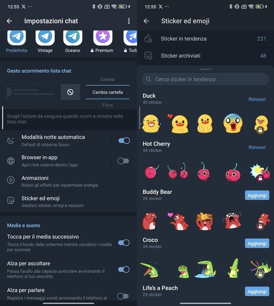 Cercare sticker su Telegram Android
