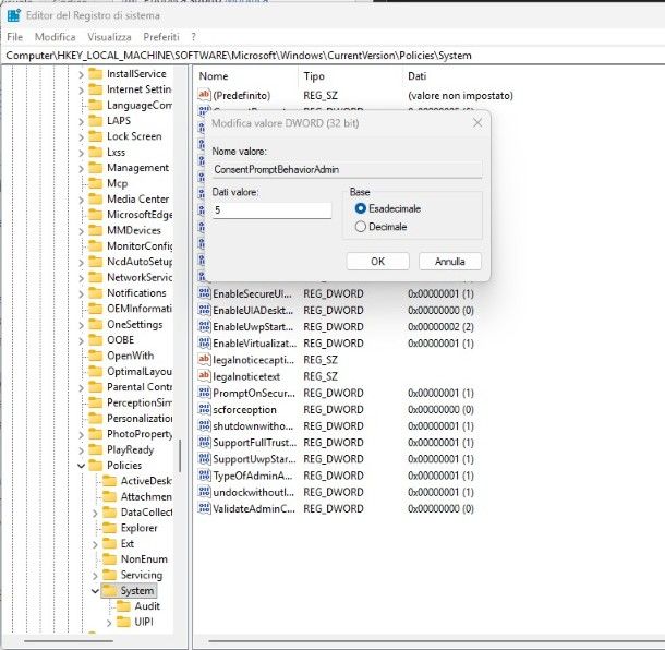 Editor registro di sistema