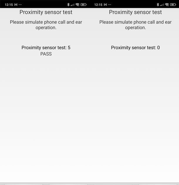 Esito test del sensore