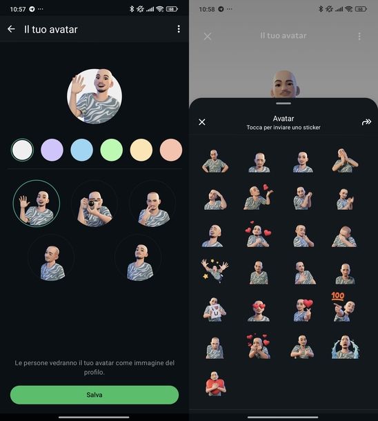 Creare avatar per WhatsApp Android