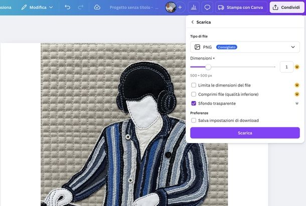 Mettere sfondo trasparente Canva Web