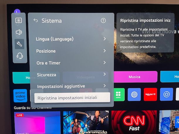 Resettare Smart TV LG