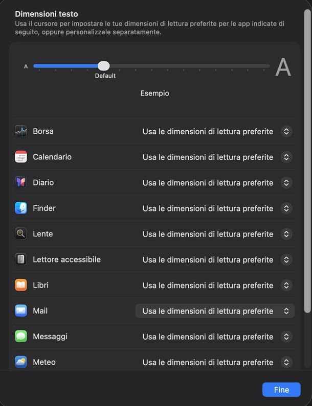 Ridimensionare schermo Mac