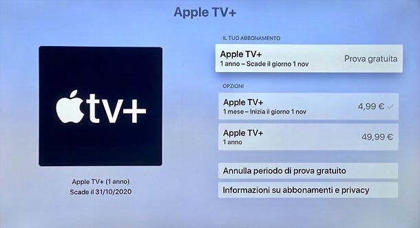 Disdire Apple TV da Apple TV