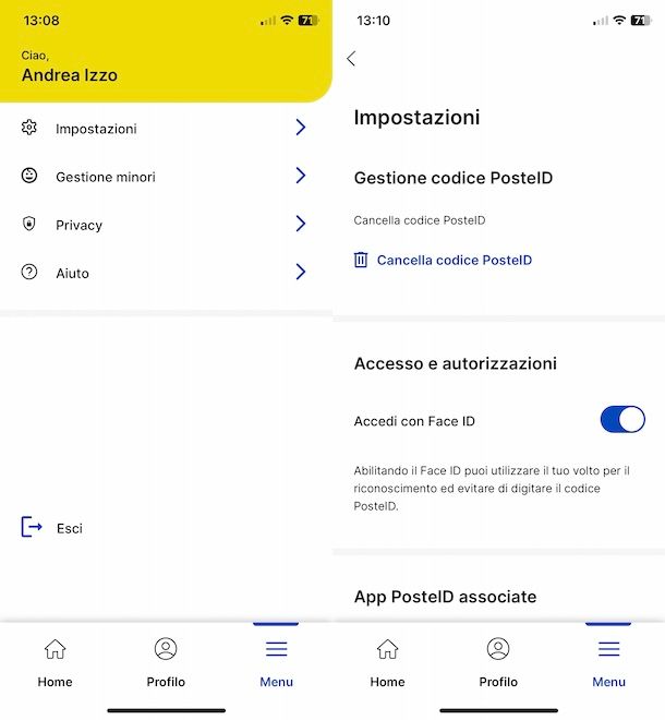 Accedere a SPID con impronta digitale