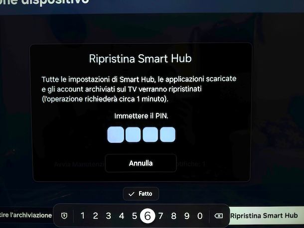 Ripristinare Smart Hub