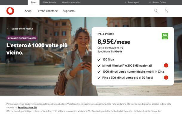 Offerte Vodafone estero