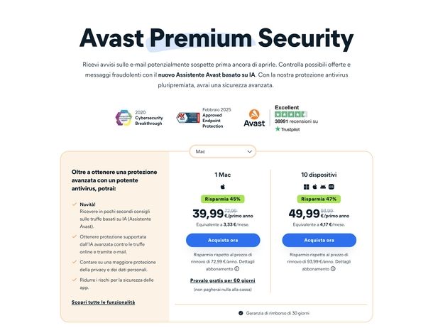 Scaricare Avast antivirus gratis macOS
