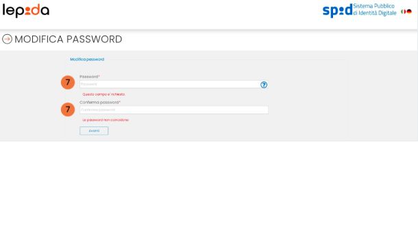 Cambiare password SPID Lepida