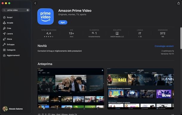 Scaricare Amazon Prime Video macOS