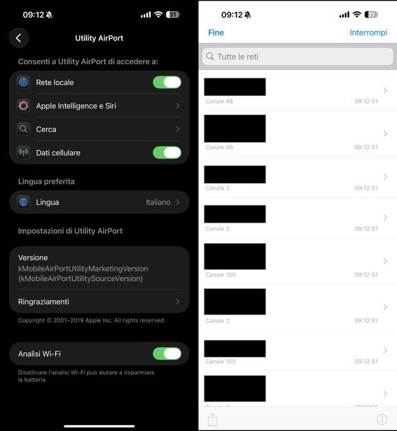 Vedere GHz del WiFi iOS