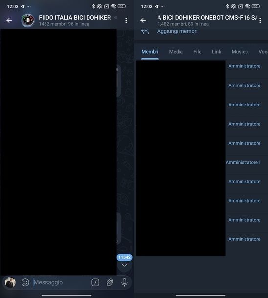 Cercare persona in gruppo su Telegram Android