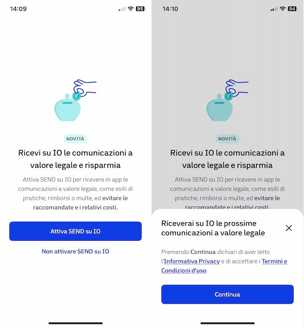 Attivare SEND su app IO