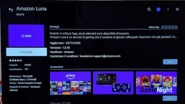 Scaricare Amazon Luna Smart TV LG